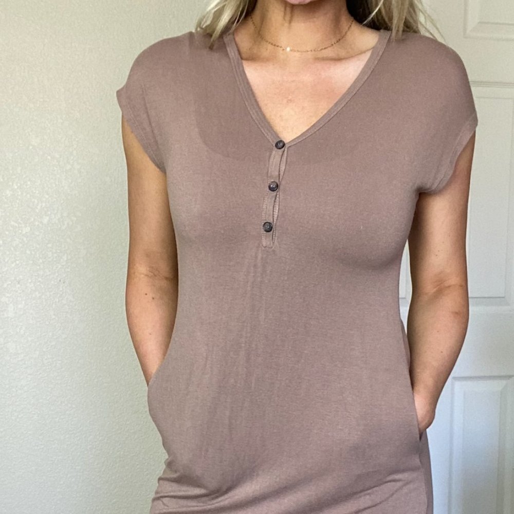 Anaya Light Brown Midi Dress